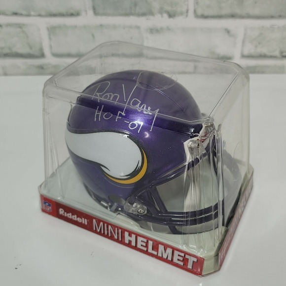 Riddell Ron Yary Signed Mini Helmet Vikings HOF 01 Autographed Collectible - Picture 2 of 10